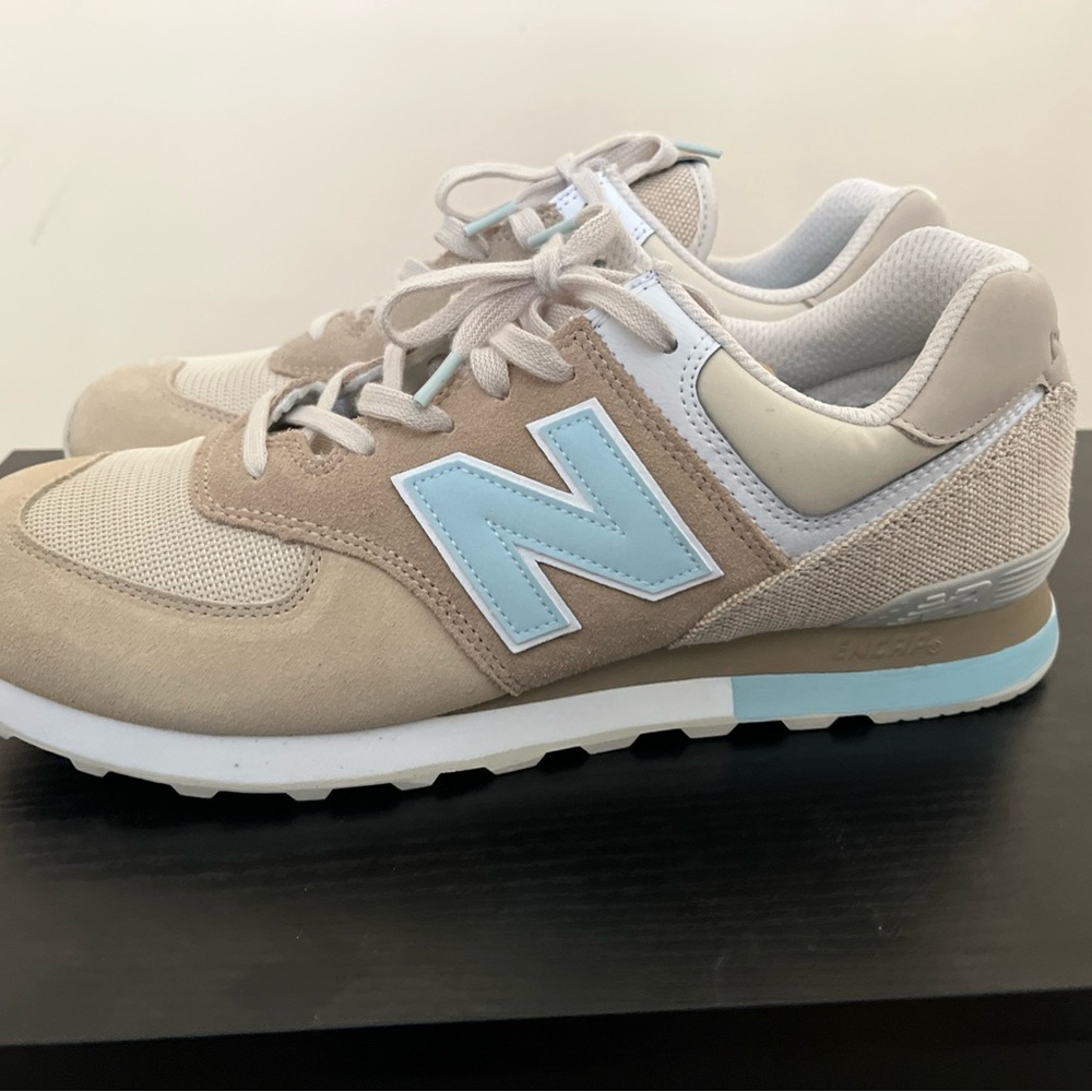 Size 11.5 New Balance 574 Retro Surf Hemp Biege Comfort Mens Rare Classic CLEAN - Picture 4 of 12